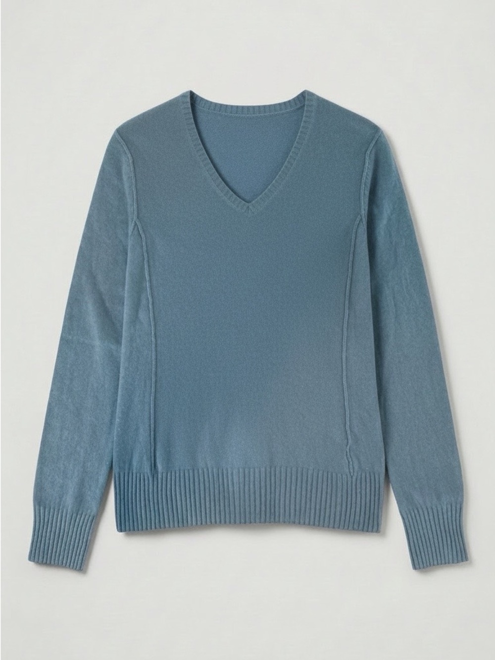 Women’s Cashmere V-Neck Sweater in Slate Blue